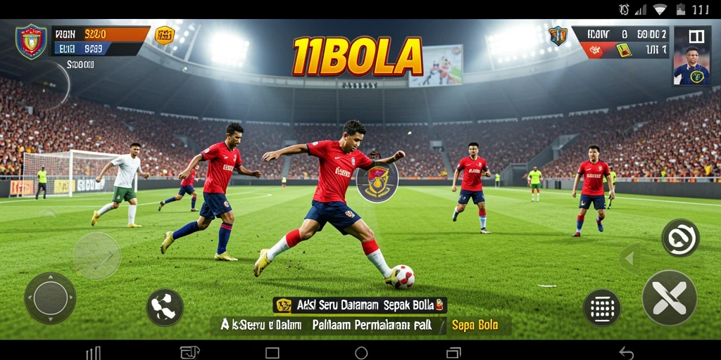 Tangkapan layar menunjukkan aksi intens dalam permainan 11BOLA.