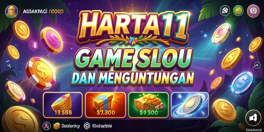 Gameplay menegangkan HARTA11 dengan slot yang penuh warna dan fitur bonus.