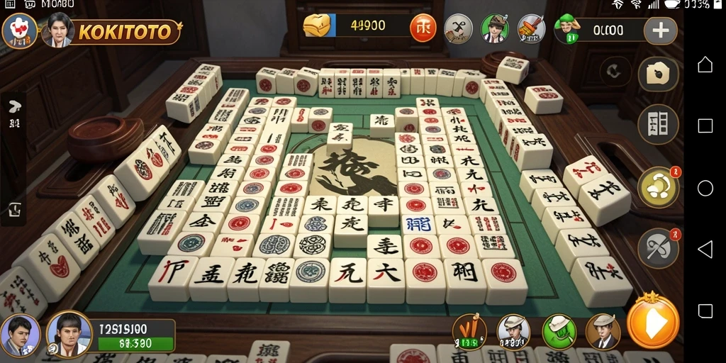 Tampilan menarik dari gameplay KOKITOTO di tengah permainan Mahjong.