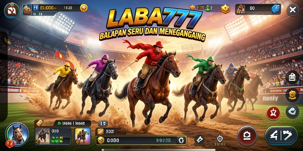 Tampilan gameplay LABA777 yang seru dan penuh aksi balapan.
