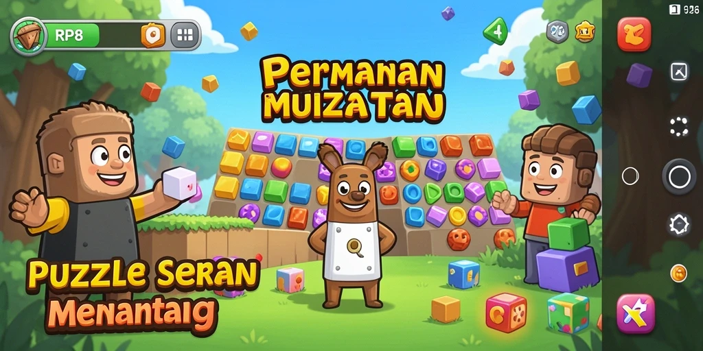 Tangkapan layar menunjukkan gameplay menantang dan penuh warna dari RP8.