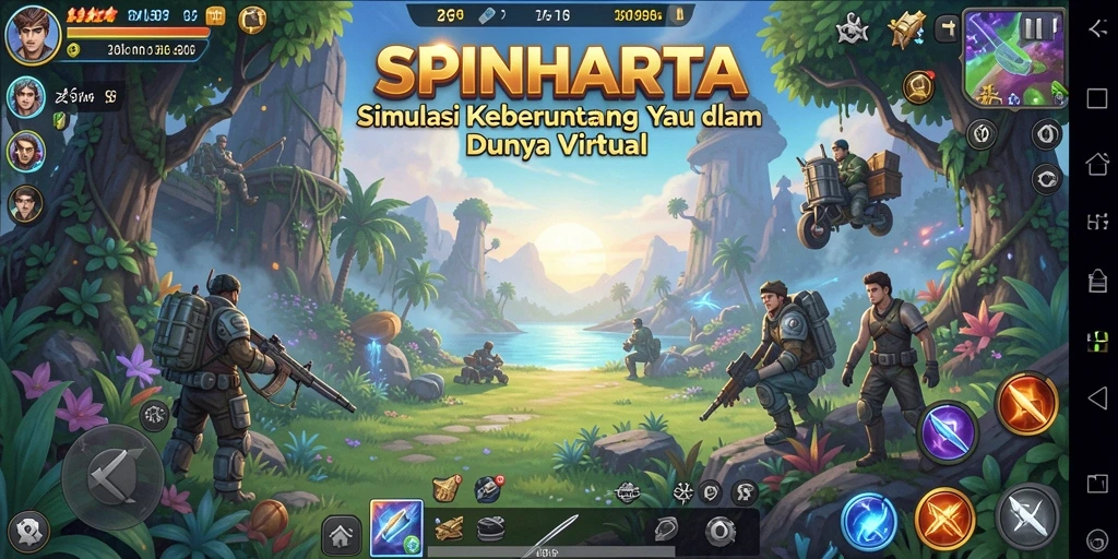 Screenshot gameplay SPINHARTA yang menunjukkan momen seru di dunia simulasi.