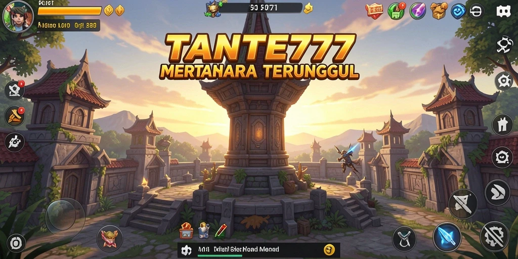 Screenshot gameplay TANTE777 menampilkan strategi pertahanan yang menegangkan.